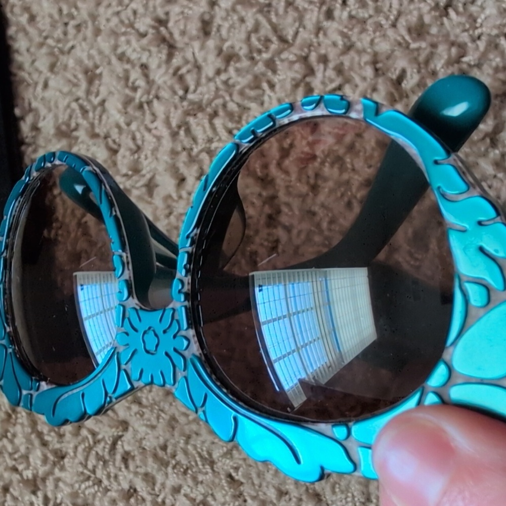 Dolce & Gabbana Teal Floral Sunglasses - Picture 2 of 6